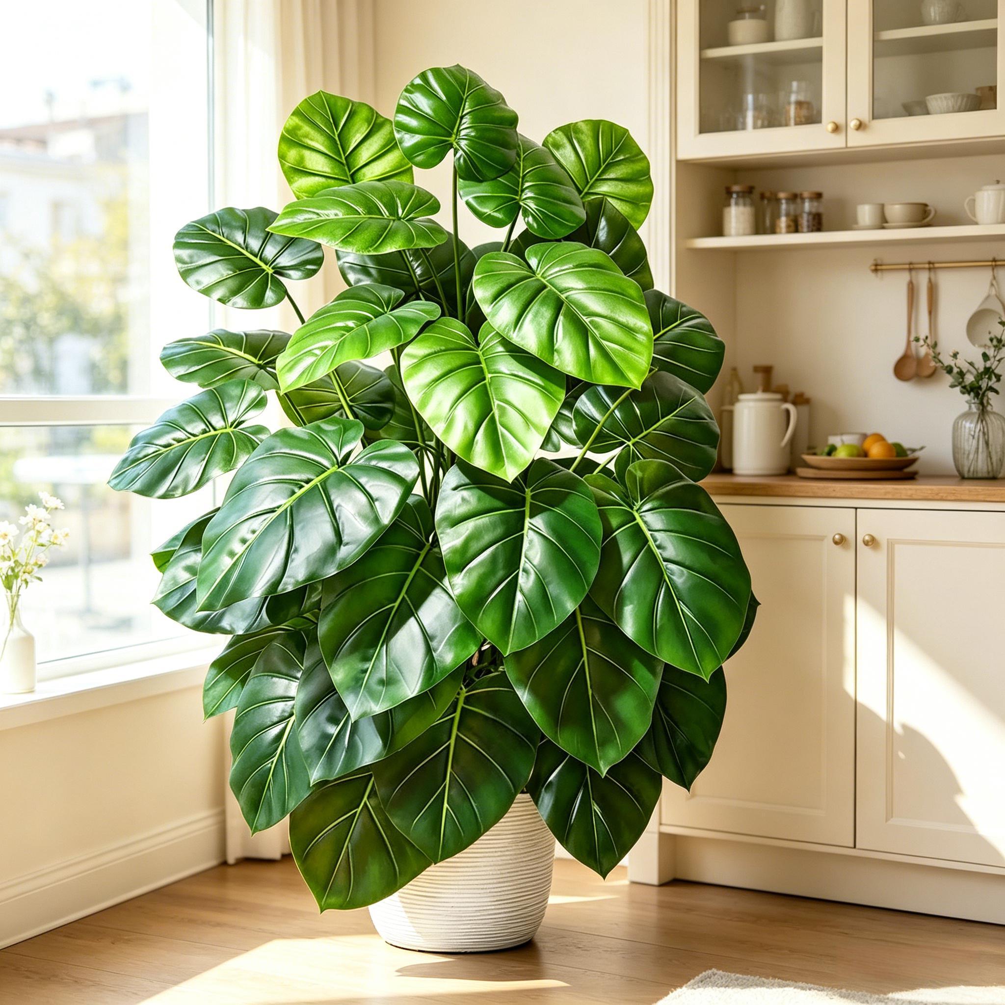 Palmera Artificial Realista de - Monstera Adansonii reseña y precio